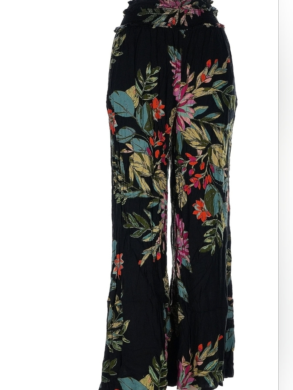 Patrons of Peace Black Floral Wide-Leg Paperbag Waist Pants - Picture 3 of 8